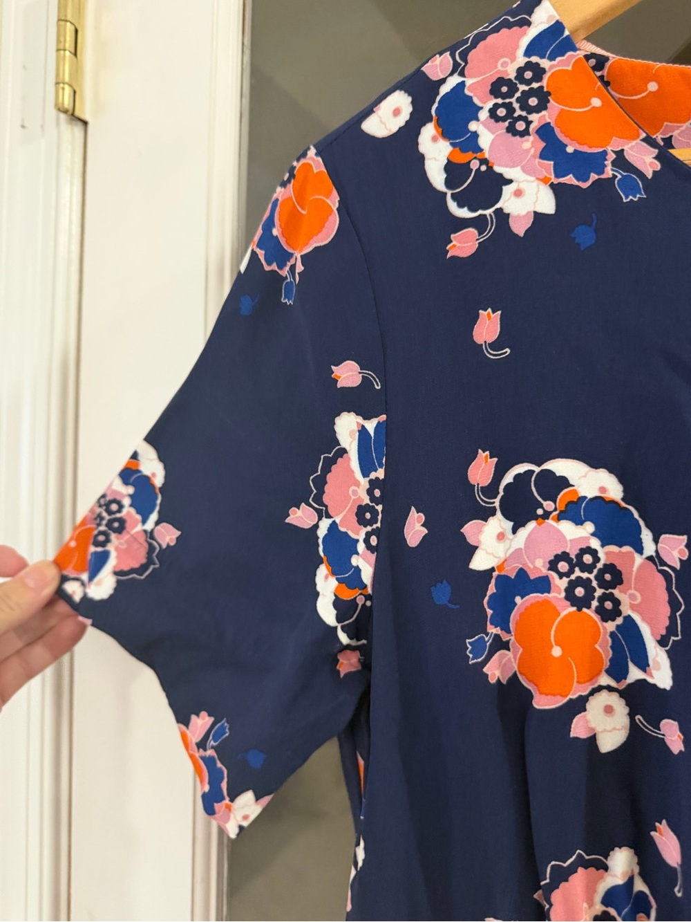 Boden Ruth Navy Floral A-Line Midi Dress - Size 8 - Picture 6 of 8
